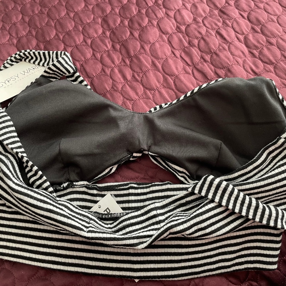 Gypsy Warrior Black and White Crop Bra Top Women’s S - Picture 3 of 6